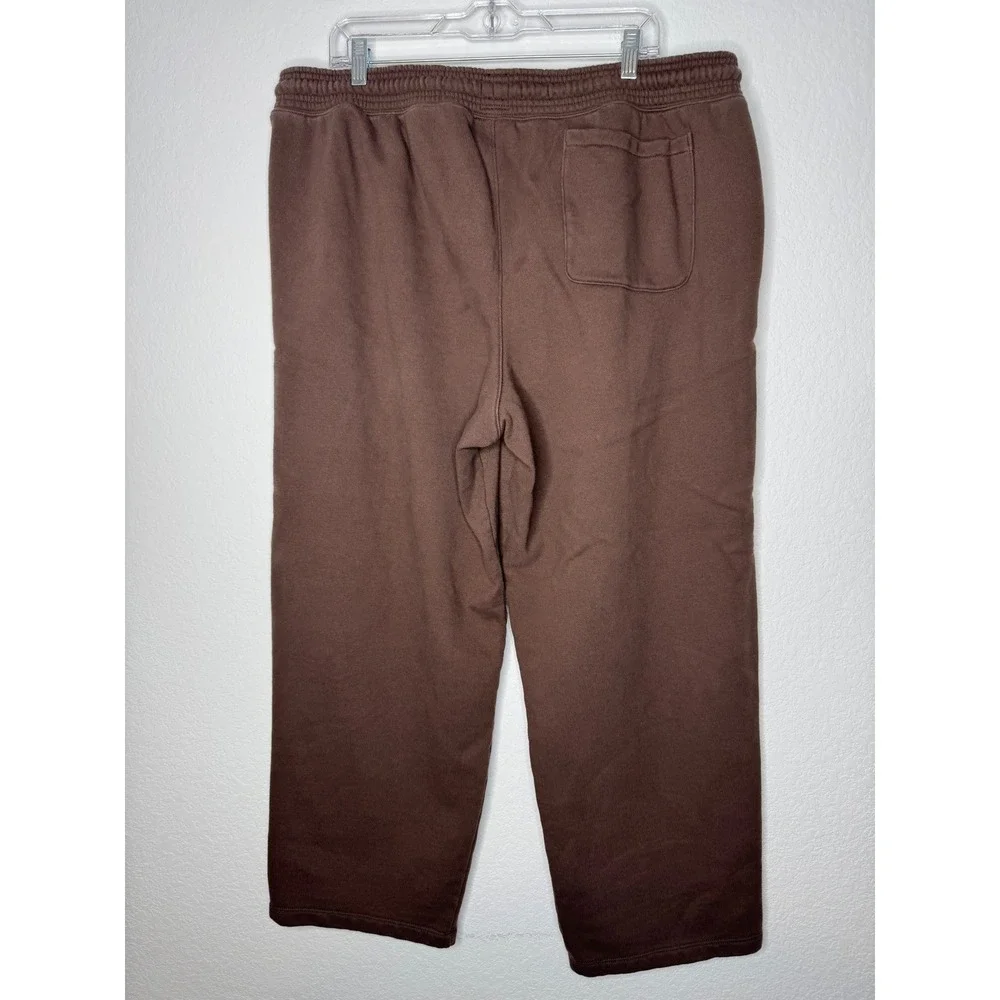 GAP Heavyweight Track Pants Woodsy Brown Wide Leg Sweatpants Men's Sz XL Relaxed